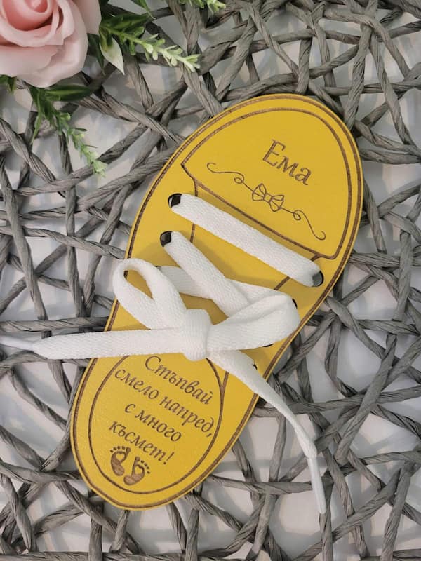 Personalized Shoe-Shaped Keepsake for Baby First Steps Ceremony