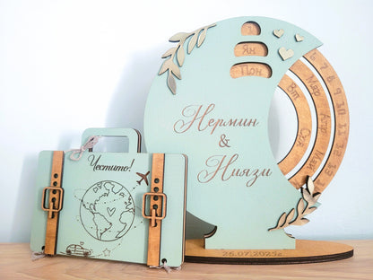 Вечен Календар и Плик за Пари – Персонализиран Дървен Подарък